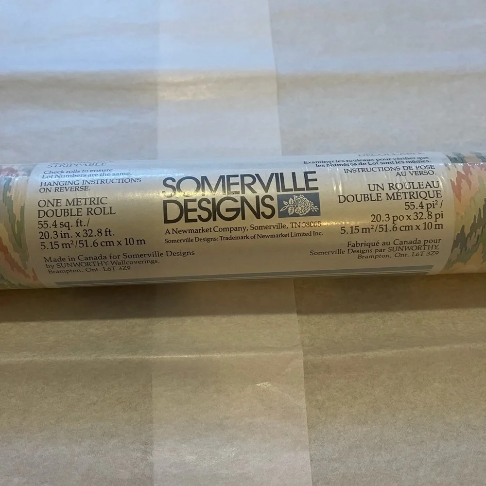 NWT Vintage Pre-Pasted Somerville Designs - Sunworthy Wallpaper